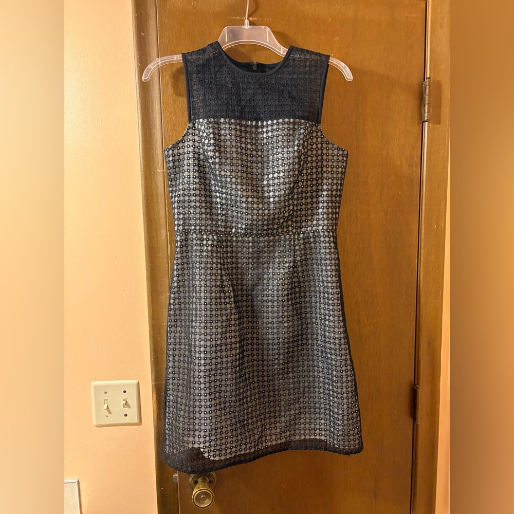LAST CHANCE | Shoshanna black & white eyelet mini dress
